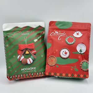 Lot of 2 Mooaske Crochet Kits Holiday Small Wreath & Coasters Christmas NEW